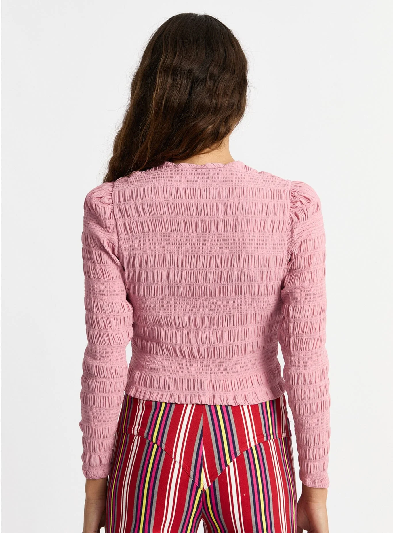 BABET PINK TEXTURED BLOUSE - Image 3