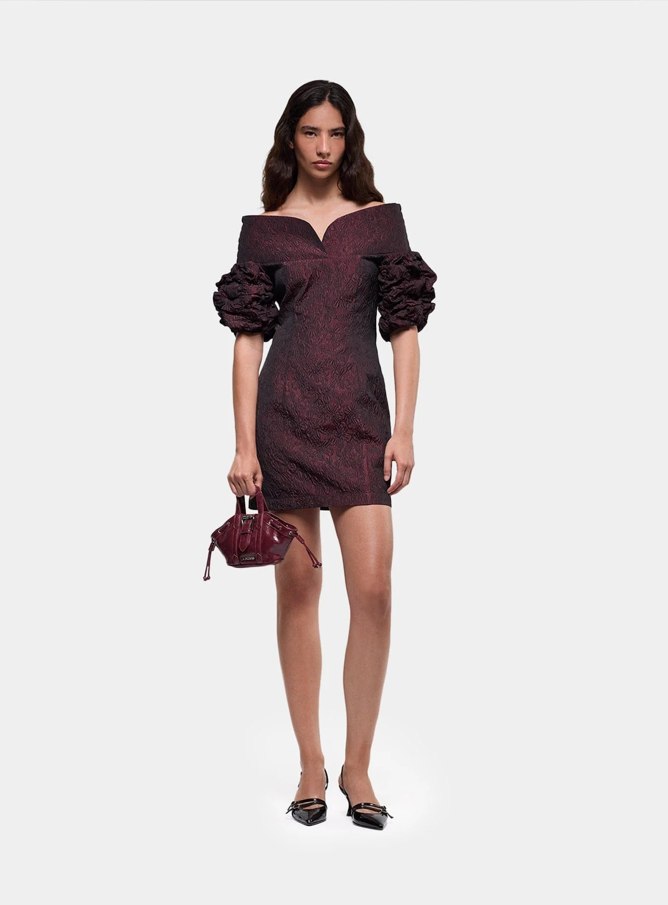 DANIELLE BURGUNDY SHORT DRESS - Image 2