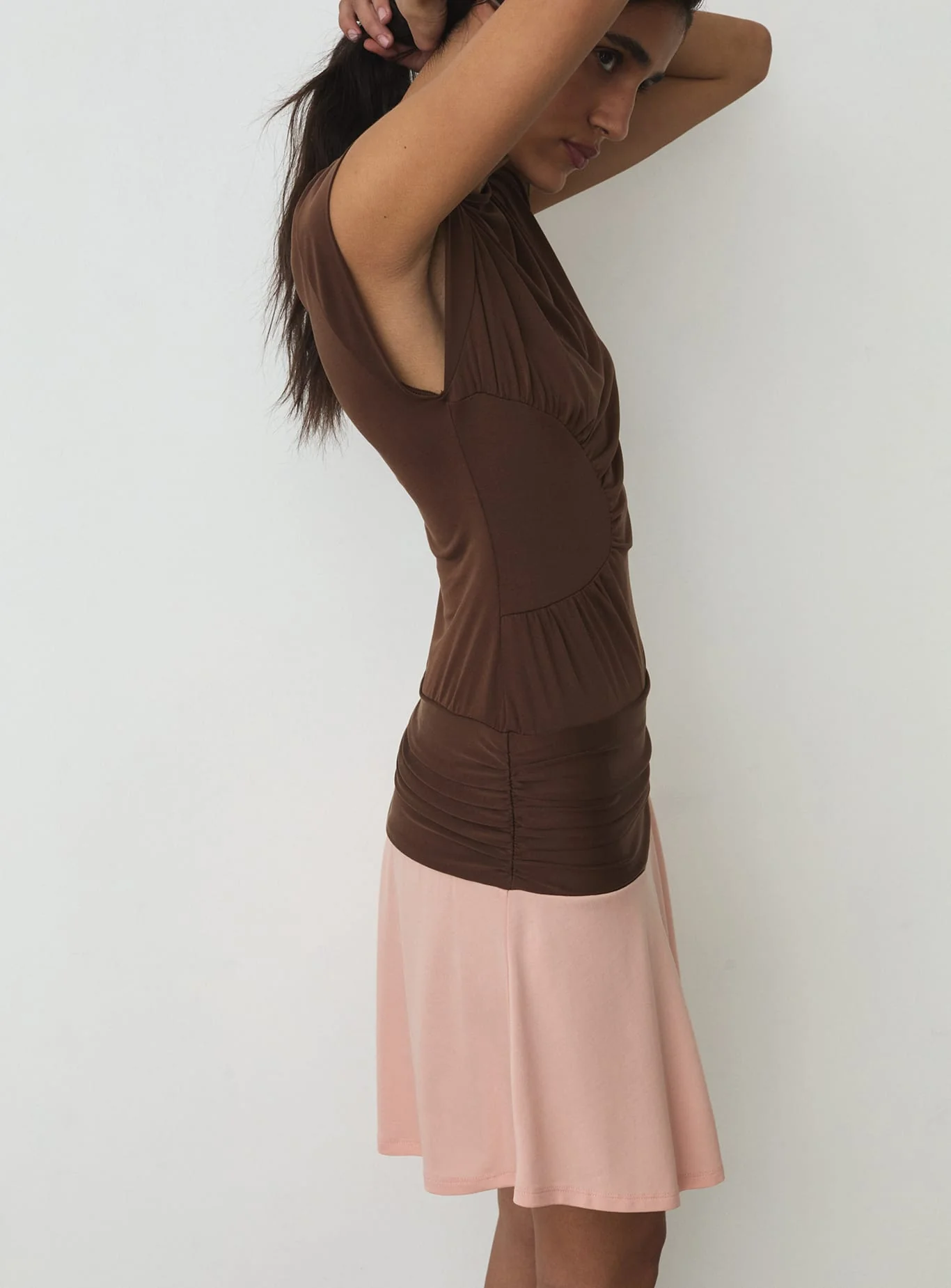 FIORA BROWN SHORT DRESS - Image 2